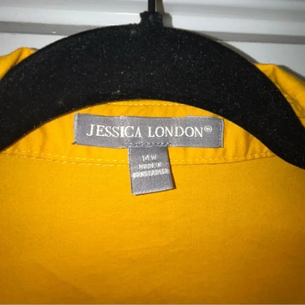 Jessica London Button Front Long Sleeve Blouse Shirt Top